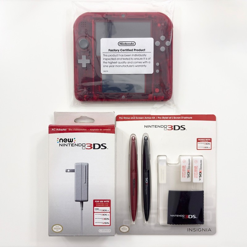 Factory Certified Product Nintendo 2DS Handheld Console – Crystal Red NTSC-U/C