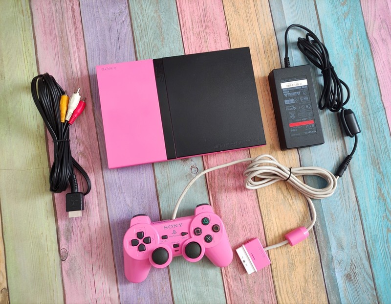 Sony playstation 2 ps2 slim pink & black edition 77008-PAL region free
