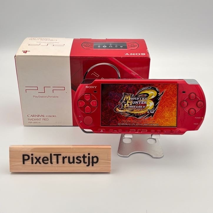 Sony PSP-3000 Radiant Red Carnival Colors Bright LCD Slim & Lite Boxed Excellent