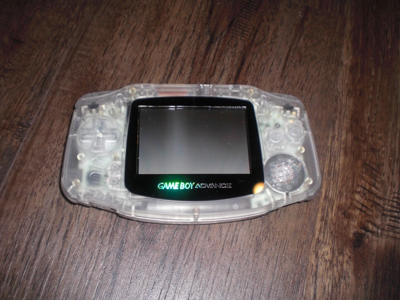 Nintendo Game Boy Advance GBA CLEAR Console System AGB-001 TESTED GLACIER SCREEN