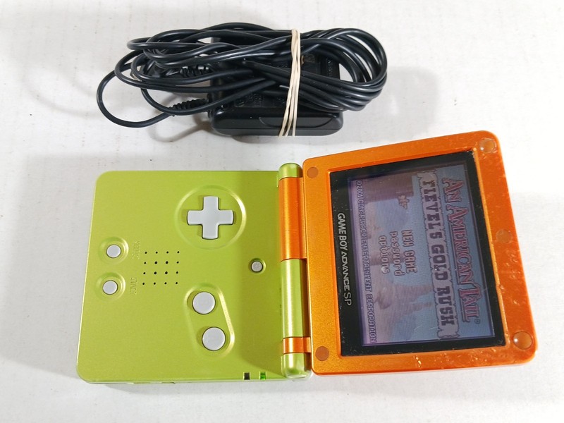 Nintendo Game Boy Advance GBA SP AGS-001 Shrek Green Orange Tested Console Lot