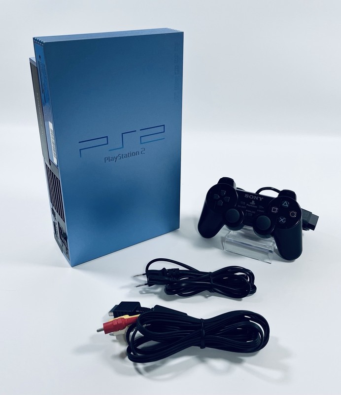 ✨Sony PS2 Aqua Blue Console SCPH-39000 Controller Cables NTSC-J Japan Tested✨
