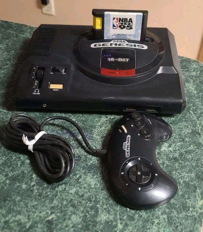 Sega Genesis 16 Bit Console Set Original Controller No Power AV Cable NBA 95′
