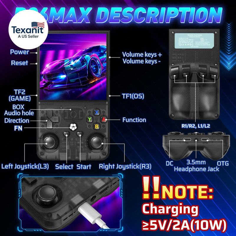 R36MAX Retro Handheld Game Console, 4.0 Inch IPS HD Screen Portable Retro Gaming gallery